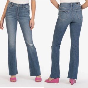 Kut From the Kloth Stella High Rise Fab Ab Flare with Raw Hem - Size 8